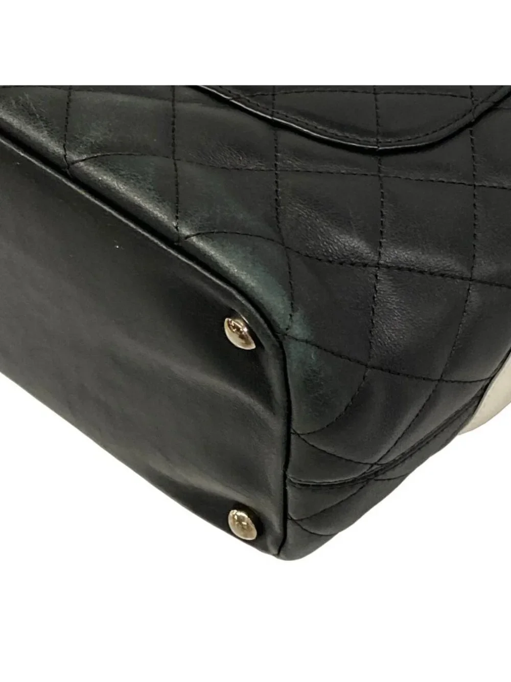 Chanel Tote Bag Cambon Line Black White Lambskin
